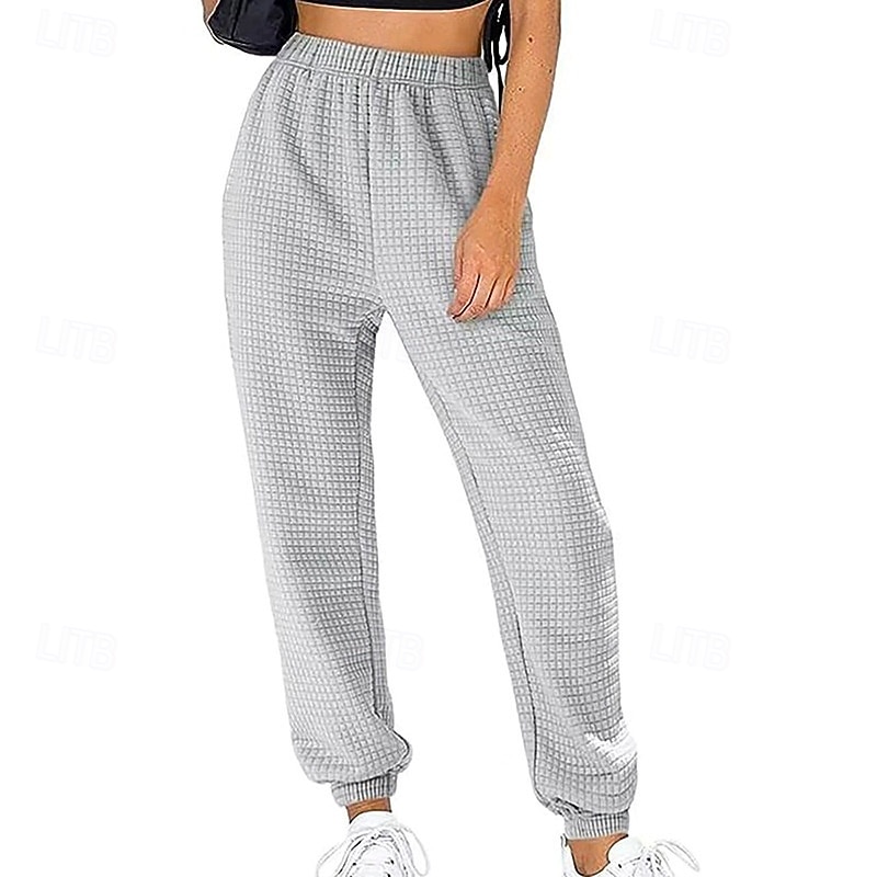 Women's Cargo Pants Slacks Streetwear Casual Full Length Natural Plain Pocket Elastic Waist Comfy Outdoor Vacation Going out Wine Grey White Army Green Fall Regular Fit