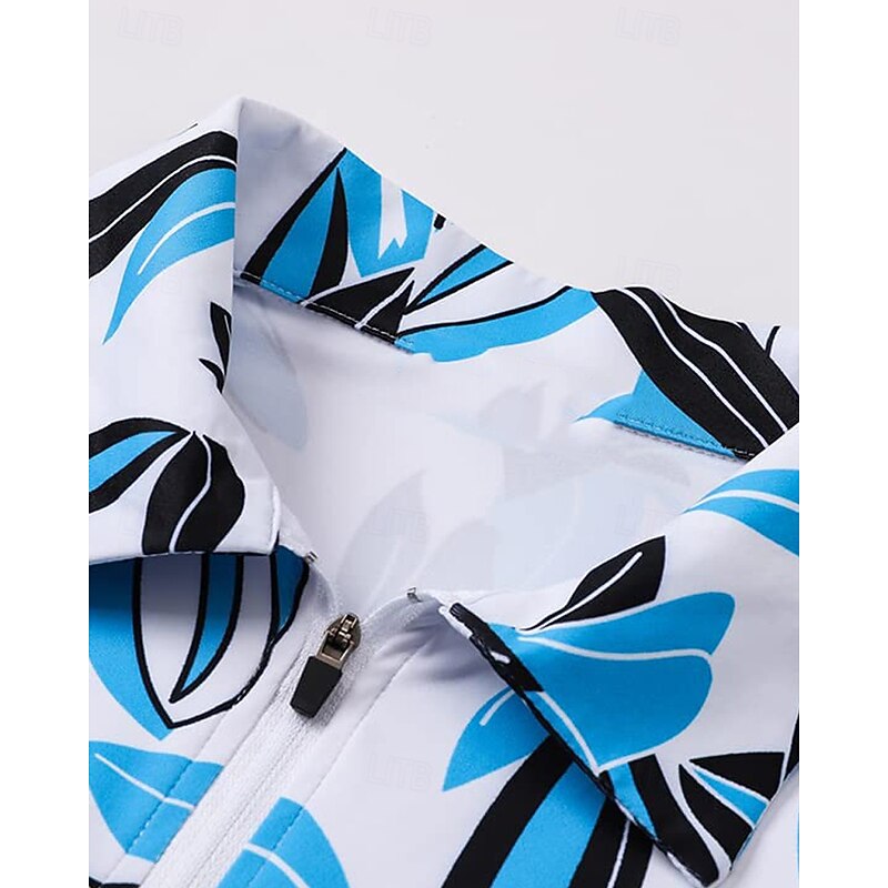 Women's Graphic Floral Botanical Sport Shirt Golf Polo Shirt Tennis Shirt Sleeveless Zipper High Elasticity Moisture Wicking Breathable Tennis Golf Pickleball Turndown Zip Collar Shirt Top Blue Purple4