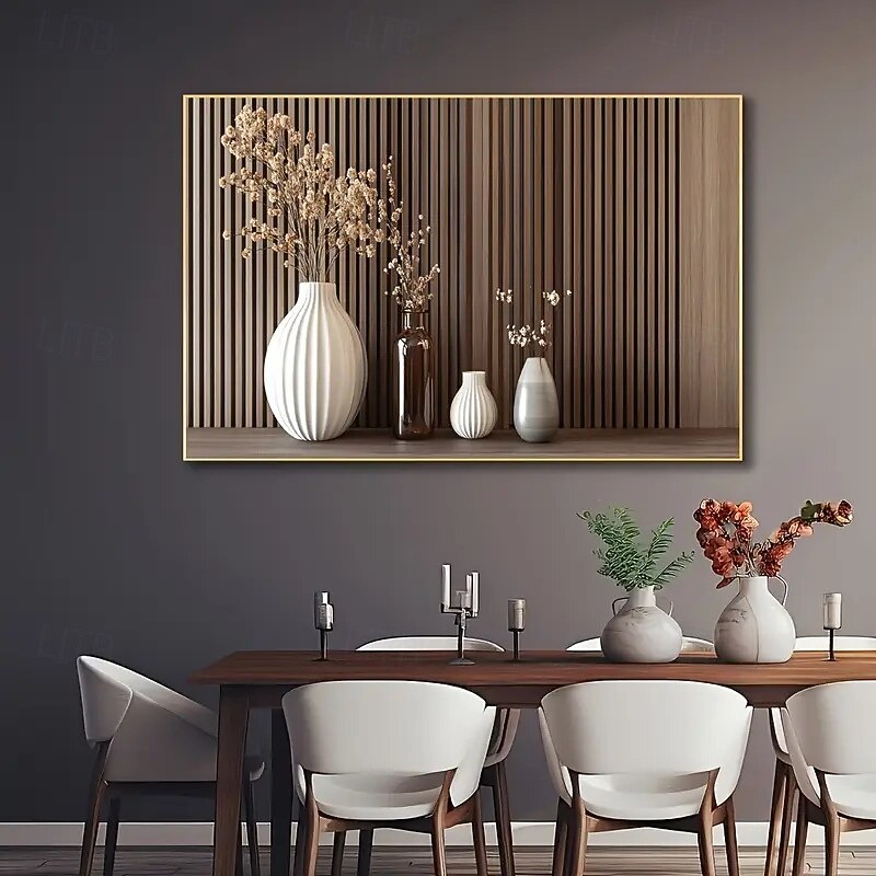 One Piece Frameless Modern Vase Wall Art Mixed Color Canvas Painting Static Poster Suitable For Living Room And Bedroom Decoration Artwork3