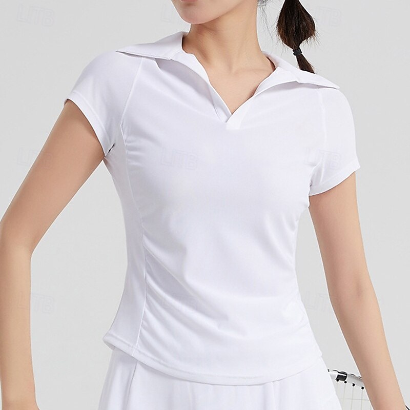 Women's Sports T-shirts Breathable Mesh Short Sleeve Sports Solid Color Top For Gym Athletic Pilates Activewear