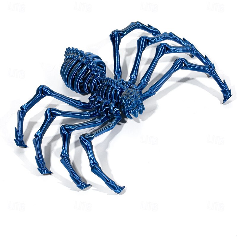 Halloween 3D Printed Poseable Spider Toy, Large Jointed Movable Spider Model, Retractable Articulated Animal Figure for Halloween Decor or Party Prank Prop3