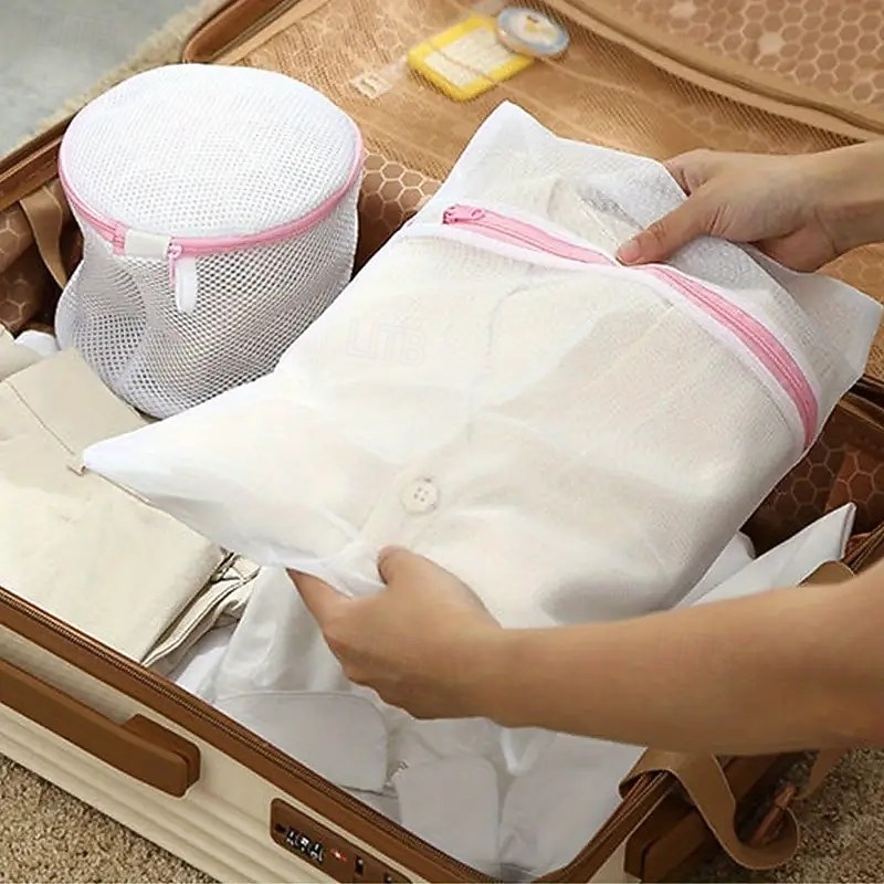 4pcs Durable Zippered Laundry Mesh Bags, Protective Washing Bags for Delicates, Underwear, Clothes, Compatible with Washing Machines3