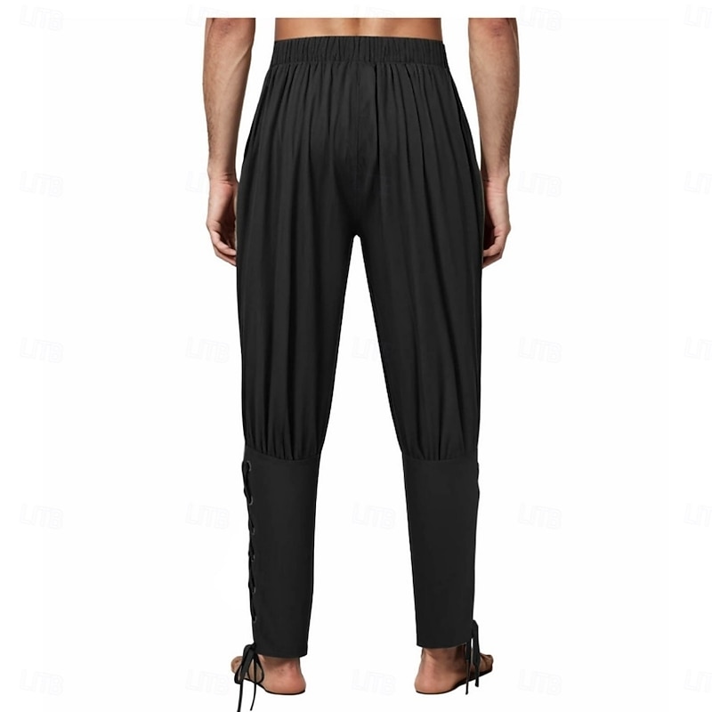 Medieval Renaissance Pants Pirate Pants Pirate Knight Ritter Viking Fancy Dress Men's Halloween Masquerade Performance Ren Faire Adults' Pants All Seasons3