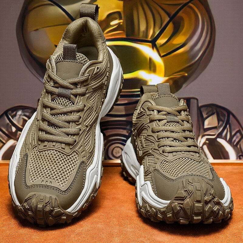 Men's Olive Green Hiking Sneakers - Durable Outdoor Walking Shoes with Breathable Mesh and Robust Sole for Trail Walking Camping and Daily Outdoors4