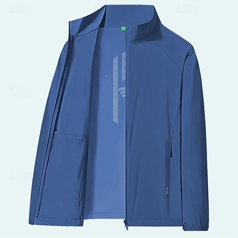 Men's Outdoor Jacket Hiking Jacket rain coat Outdoor Sun Protection Hiking Outfits Hiking Clothes Spring Autumn / Fall Top Camping / Hiking / Caving Running Dark Grey Black Blue