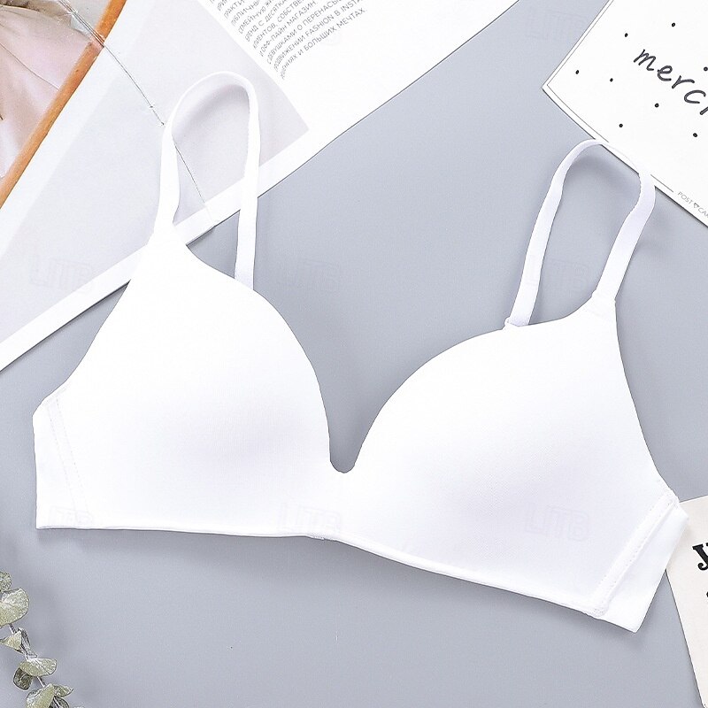 Women's Sexy Lingerie Bra Backless RacerbackNightwearNylon Spandex Solid Colored Black White Pink Beige Spring & Summer