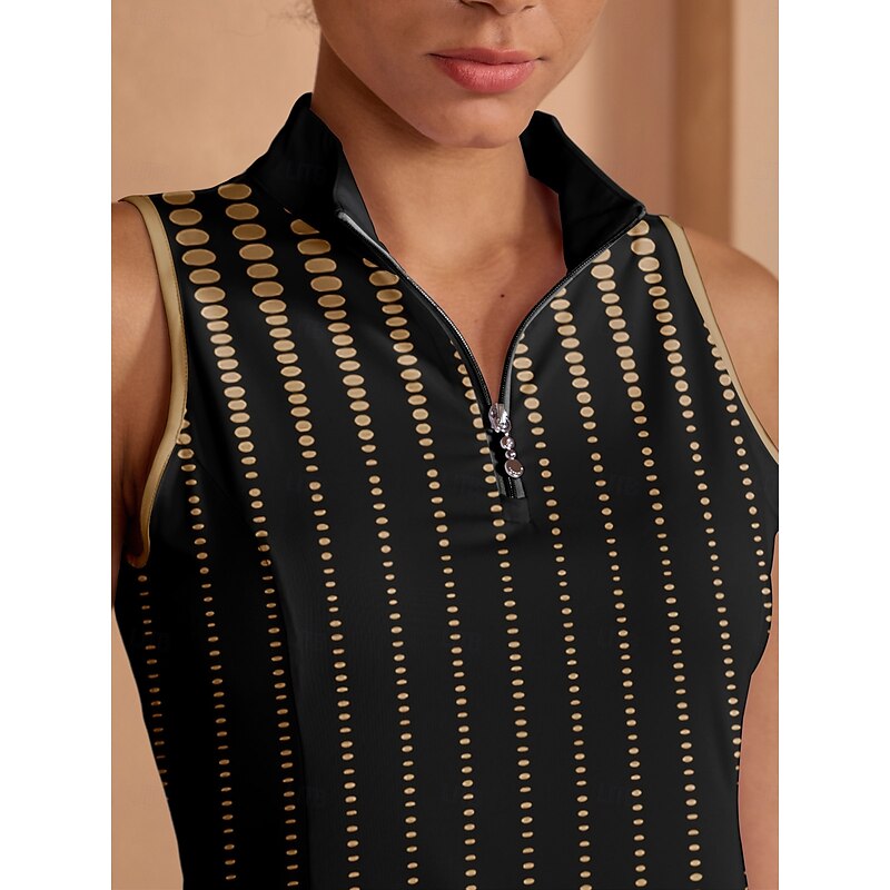 Women's Golf Dress Black Sleeveless Dress Ladies Golf Attire Clothes Outfits Wear Apparel4