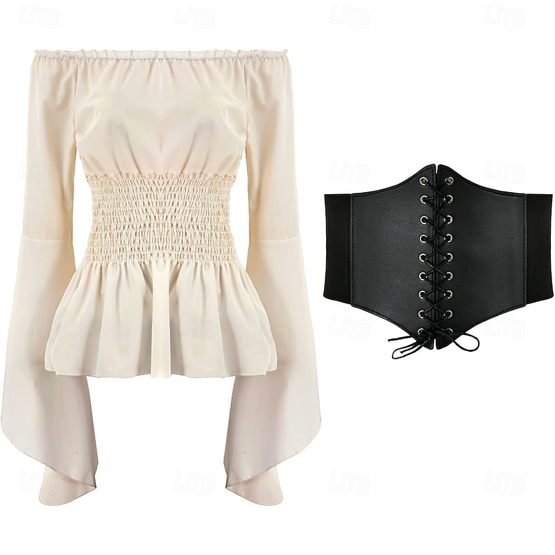 Outfits Medieval Renaissance Blouse / Shirt Cosplay Costume Waist Belt Fancy Dress Women's Festival Adults' All Seasons