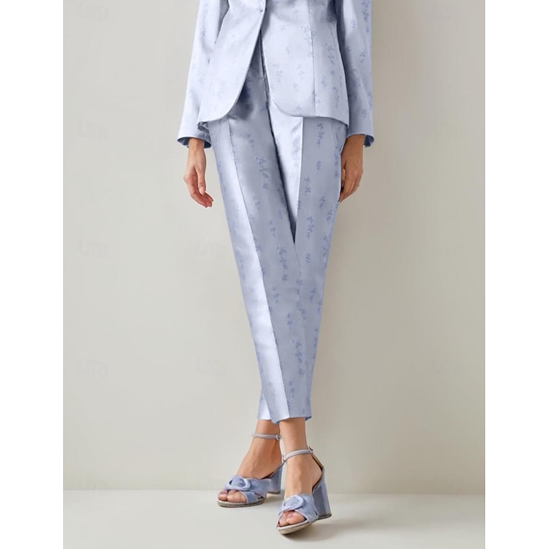 Women's Suit Pant Straight Fit Formal Wedding Guest Formal Evening Satin Elegant Vintage Simple Ankle Length Pant