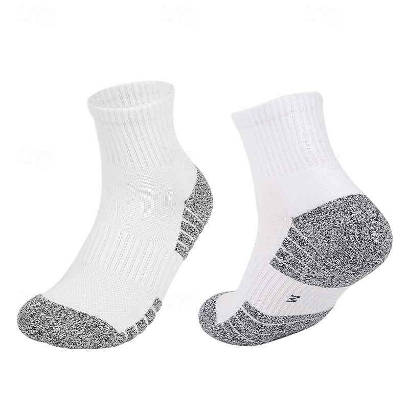 1 Pair Men's Running Socks Sports Socks Breathable Anti Blister Sweat-Wicking cushioned Outdoor ankle Patchwork Cotton Dark Grey Black White for Running2