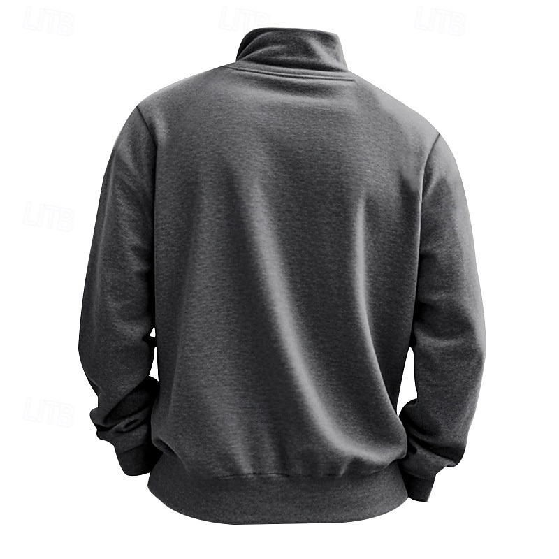 Men's Sweatshirt Quarter Zip Sweatshirt Apricot Black White Wine Red Half Zip Plain Sports & Outdoor Daily Holiday Polyester Streetwear Basic Casual Summer Spring Clothing Apparel Hoodies Sweatshirts3