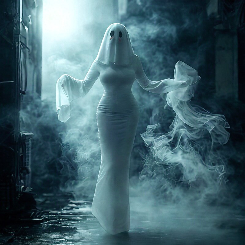 Ghost Ghostly Bride Halloween Dress Cosplay Costume Halloween Adults' Women's Halloween Masquerade Day of the Dead Carnival Performance Halloween Easy Halloween Costumes Dress Up