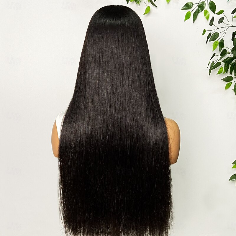Natural Color Real Human Hair 13*4 Front Lace Wig Straight Hair High Weight Real Human Hair 200% Density with Baby Hair2