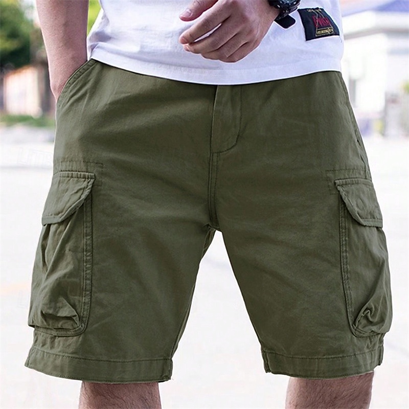 Men's Cargo Shorts Hiking Shorts Summer Outdoor Regular Fit Quick Dry Lightweight Elastic Breathable Shorts Pocket Black Army Green Tennis Golf Running S M L XL XXL