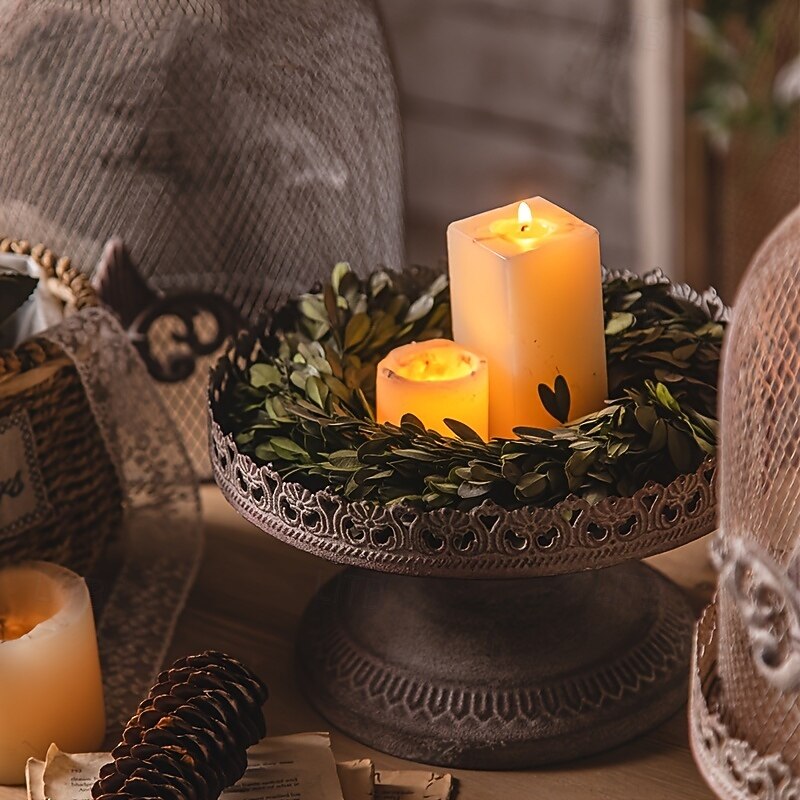 Vintage 1pc Bird Cage Candle Holder  Polished Metal Lantern with Stand Floral Theme Tabletop Decor - Versatile for Christmas Halloween Thanksgiving Valentine's Ramadan Gothic & Victorian Home A4