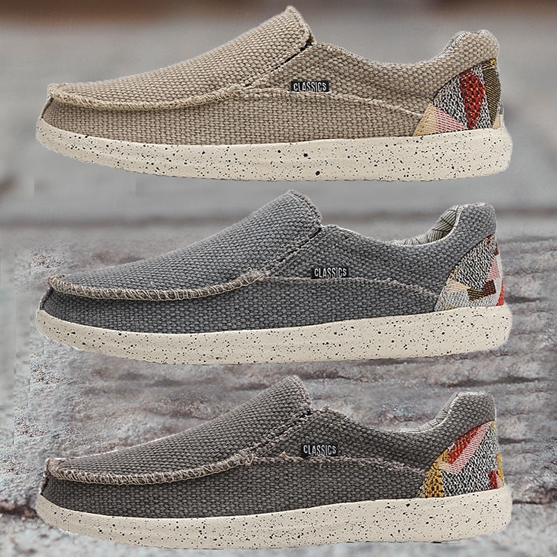 Men's Blue Woven Slip-On Shoes Textured Fabric Upper with Soft Outsole Comfortable for Everyday Wear Driving and Laid-Back Summer Style4