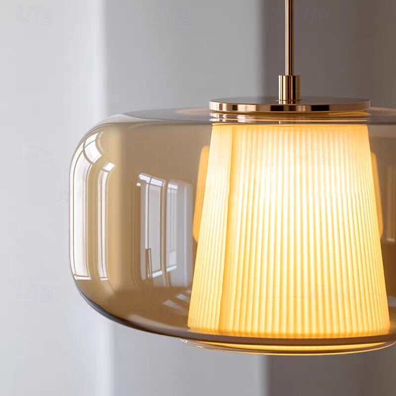 Modern Style Hanging Light, Glass Metal Chandelier,Creative Personality Aluminium Art Pendant Lamp Lampshade,Bedroom Living Room Decoration Lighting Fixtures4