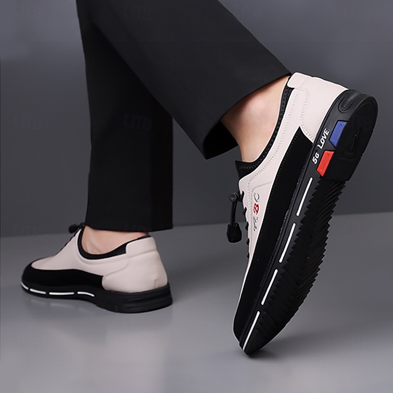 Men's Premium White and Black Faux Leather Lace-Up Sneakers with Vibrant Color Accents for Sports and Leisure4