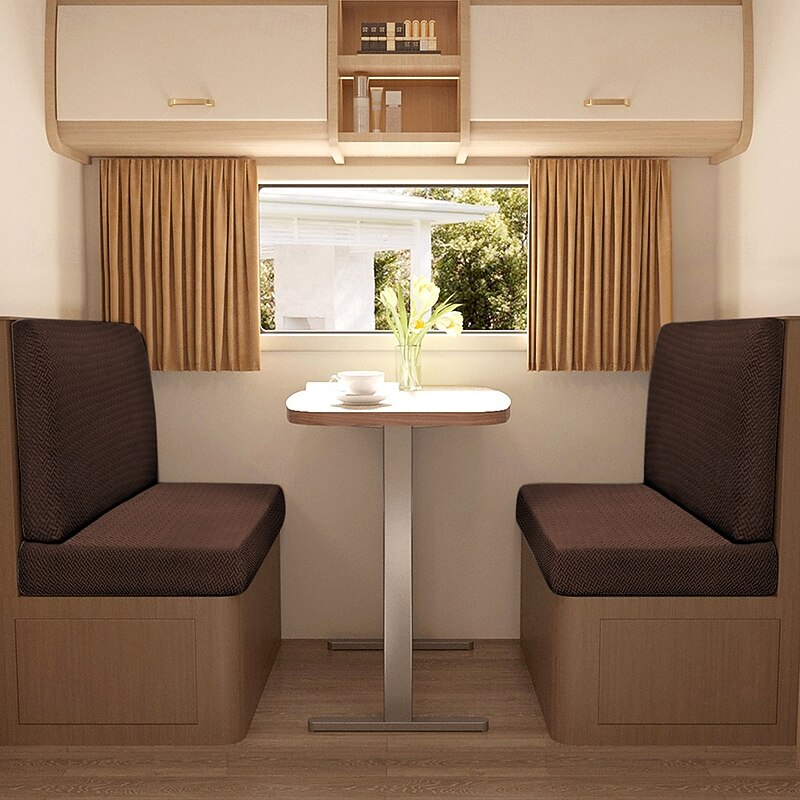 2-Piece RV Dinette Cushion Covers Stretch T-Shaped Sofa Cushion Covers - Elastic Slipcovers for Camper Seats - Durable and Easy to Fit RV Furniture Protection4