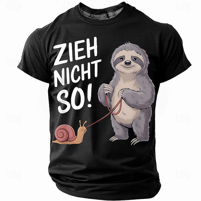 Men's Funny Graphic T-Shirt | Sloth Snail 