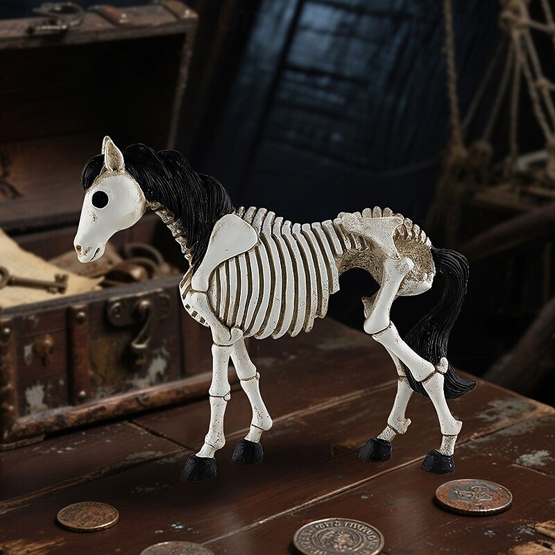 New Halloween Skeleton Skeleton Horse Ornaments Creative Desktop Ghost Festival Atmosphere Decoration Resin Decorative Gifts4