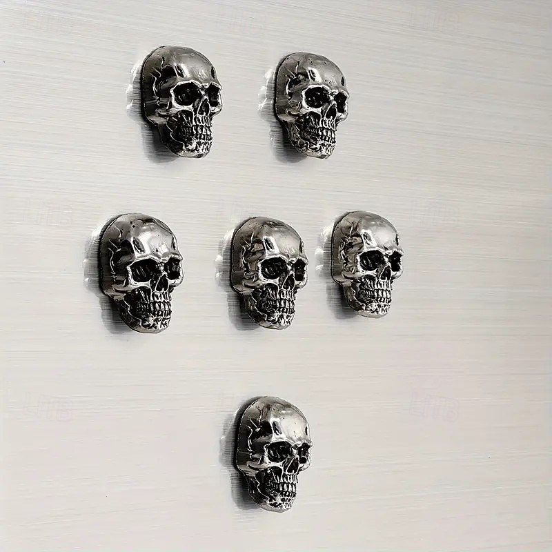 6pcs Halloween Skeleton Stainless Steel Refrigerator Magnets, Cool Cute Gothic Decorative Magnets for Adults, Boys, Kitchen, Office, Whiteboards, Cabinets4