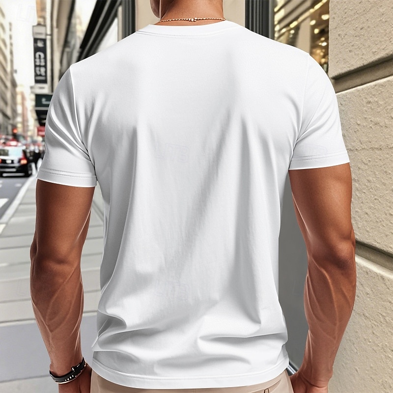 Men's T Shirt Tee Short Sleeve Shirt Tee Top Short Sleeve V Neck Summer Plain Fashion Designer Basic Classic Vacation Street Going out Black White Wine Top Tee for Men2
