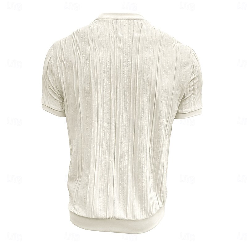 Men's T Shirt Tee Short Sleeve Shirt Tee Top Short Sleeve Crew Neck Summer All Seasons Plain Textured Fashion Designer Basic Jacquard Plain Vacation Street Casual Black White Top Tee for Men3