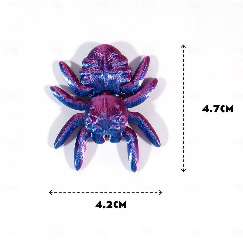 10PCS Halloween Mini Spider Figurines, 3D Printed Poseable Spider Toys, Small Articulated Joint Spider Models for DIY Terrarium Decor, Halloween Gift or Party Favors3