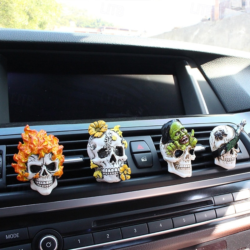 2pcs Halloween Zombie Skeleton Car Air Freshener Clips, Creative Fragrance Vent Decorations for Car Dashboard and Interior Halloween Decor4