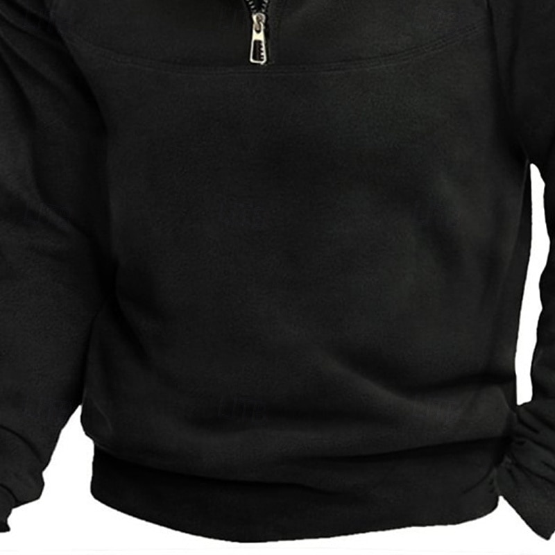 Men's Hoodie Quarter Zip Hoodie Black Hooded Plain Pocket Sports & Outdoor Daily Holiday Polyester Streetwear Basic Casual Spring &  Fall Clothing Apparel Hoodies Sweatshirts  Long Sleeve3