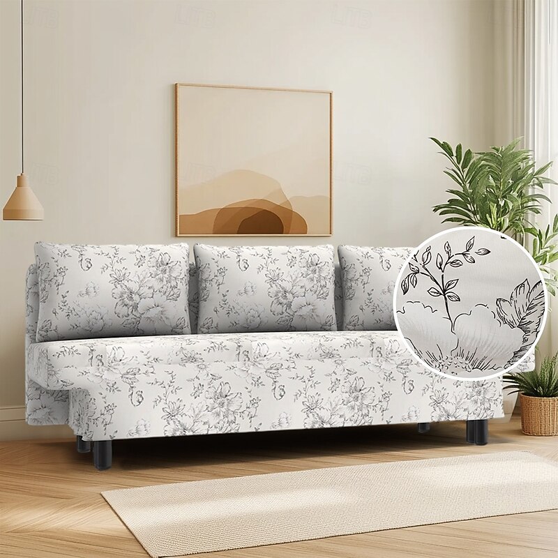 100% Cotton Sofa Cover Suitable For ÄLVDALEN Floral  Plants Quilted Slipcovers2
