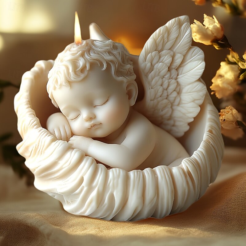 Resin Casting Molds Classic Little Angel Youngsters Shape Ornament Candle Mold Handmade Soap Art Home Aromatherapy Candle Decoration Ornaments Mold DIY Home Decorative Ornaments Silicone Mold Candl2