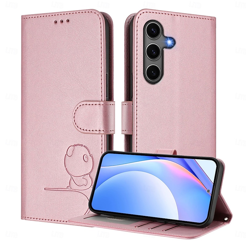 Phone Case For Samsung Galaxy S25 S25 Edge S24 S24 FE S23 Ultra Plus S22 Plus  Ultra A16 A55 5G A15 A14 Wallet Case with Stand Holder Zipper Full Body Protective Retro TPU PU Leather3