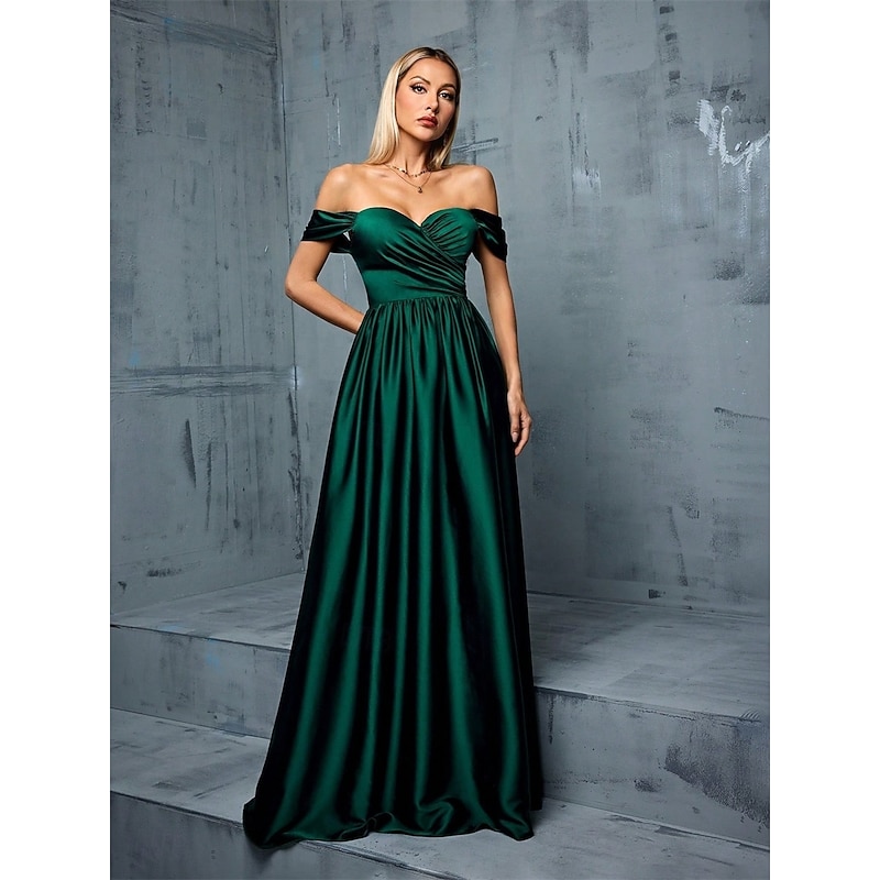 A-Line Quinceanera Dresses Elegant Dress Formal Wedding Floor Length Sleeveless Strapless Satin Backless with Pleats