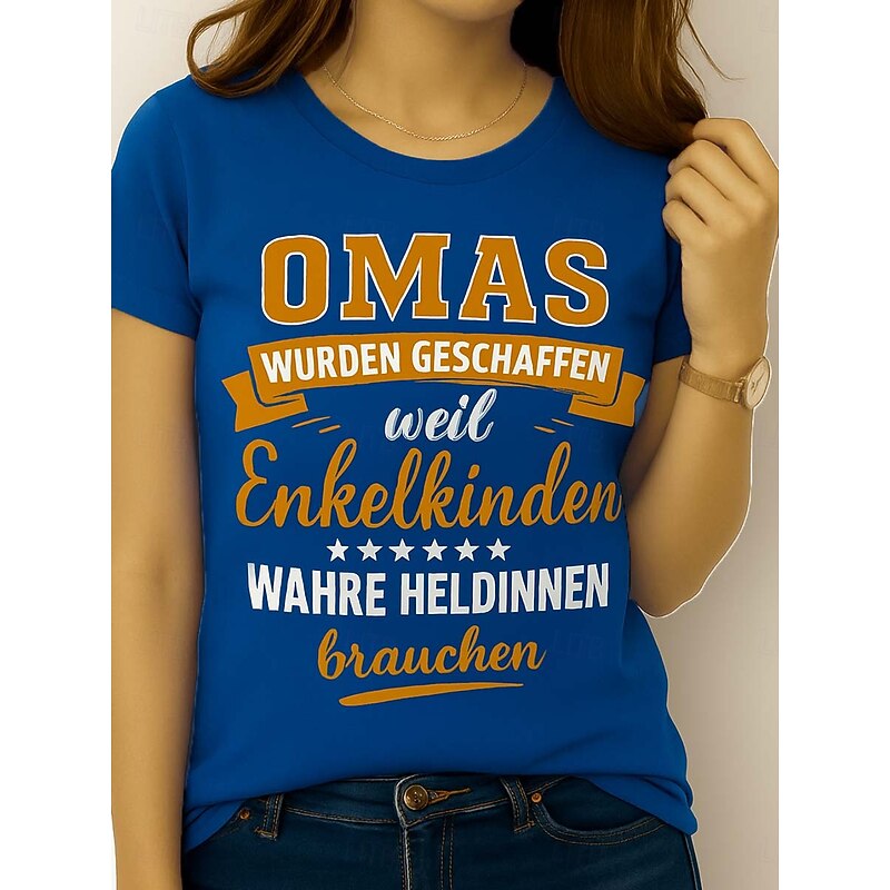 Women's T Shirt Graphic Letter Vintage Stylish Classic Short Sleeve Crew Neck Round Neck Regular Tops Daily Weekend Print Black Red Blue Summer Spring2