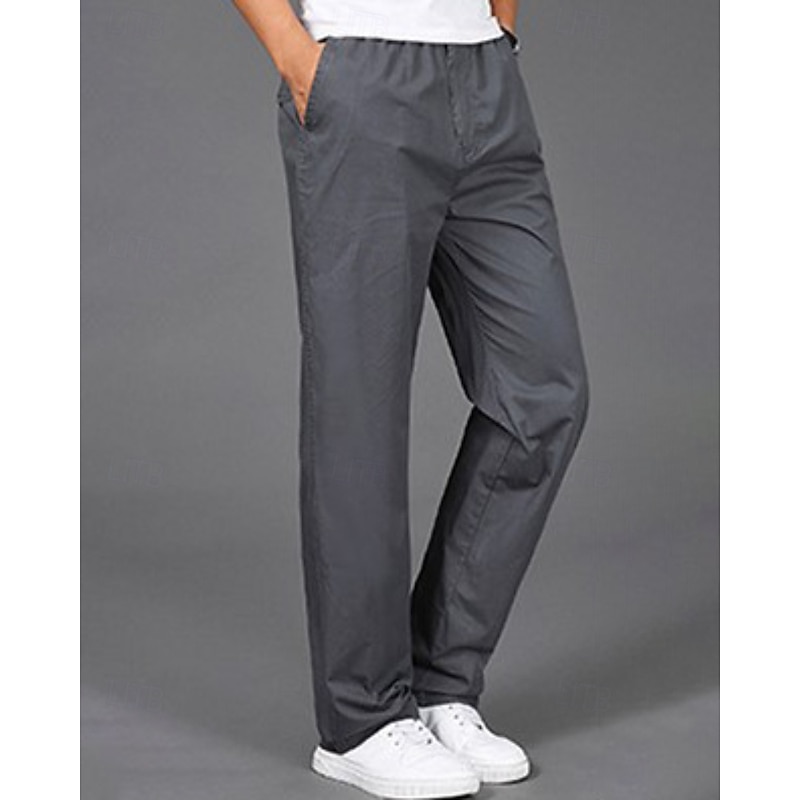 Men's Outdoor Pants Cargo Pants Hiking Pants Trousers Outdoor Regular Fit Lightweight Breathable Bottoms Elastic Waist Light Yellow Dark Grey Cotton Camping / Hiking / Caving Running M L XL XXL XXXL2