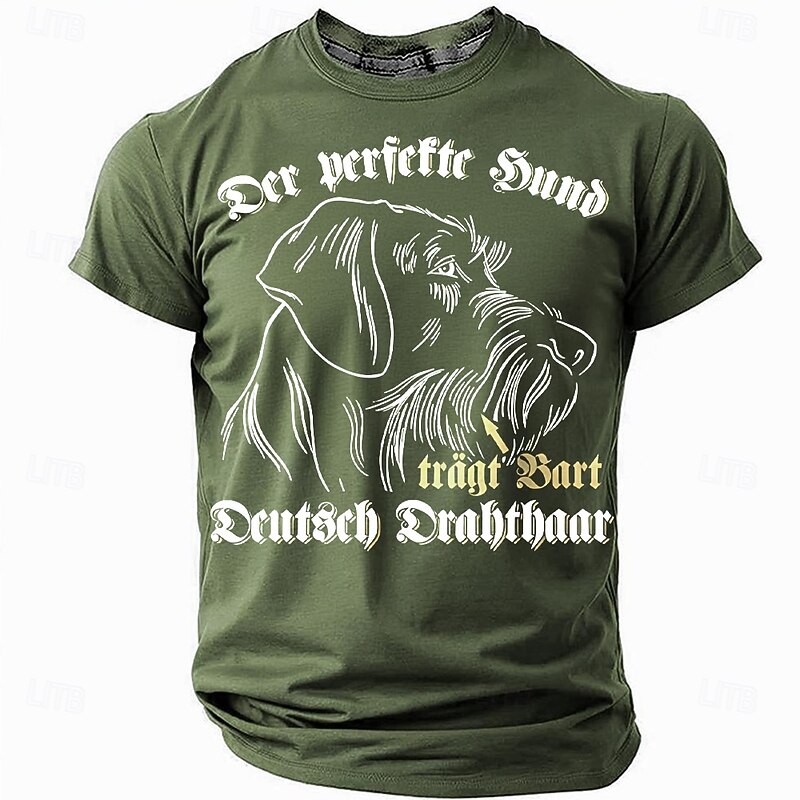Mens German Wirehaired Pointer T-Shirt - Short Sleeve 'The Perfect Dog Wears a Beard' Hunter Dog Lover Graphic Tee2