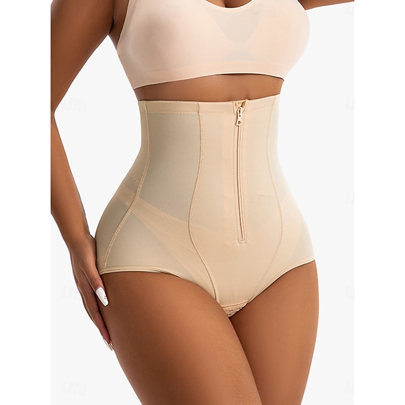 Women's Shapewear Shapewear Short High Waist Plain Elastic Waistband Soft Comfortable Stretchy Yoga Cuticolor Dark Brown Black Summer Spring Regular Fit4