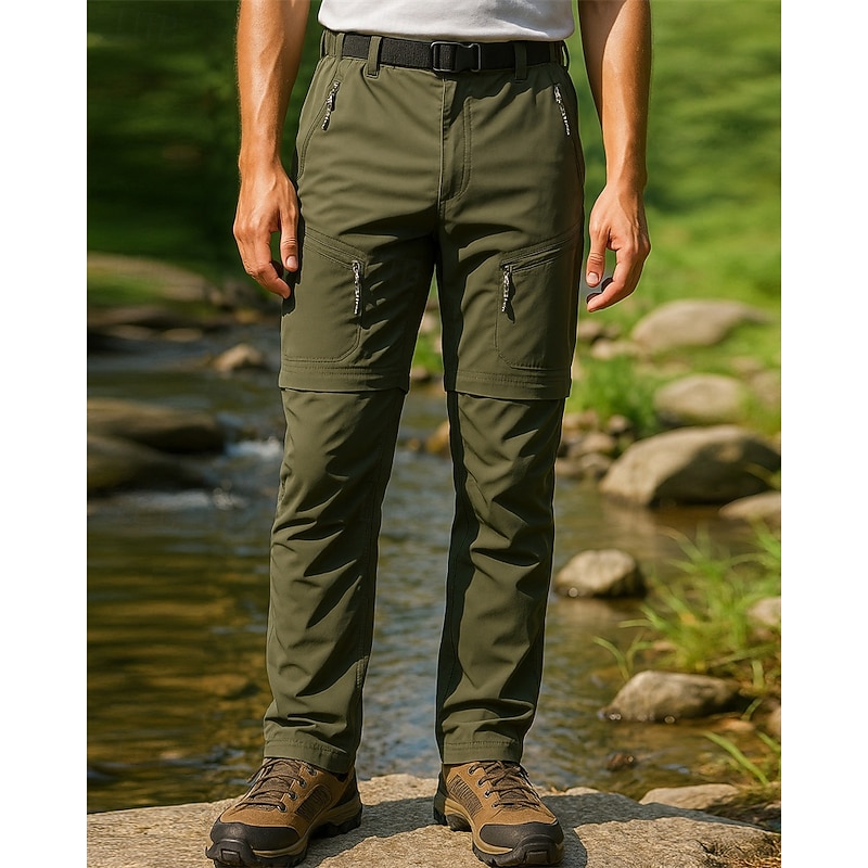 Men's Hiking Pants Trousers Hiking Trousers Outdoor Regular Fit Waterproof Quick Dry Lightweight Breathable Pants / Trousers Drawstring Pocket Elastic Waist Black Army Green Camping / Hiking Golf