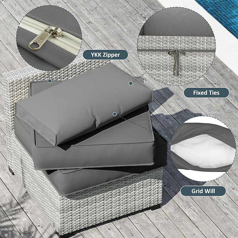 9 Pack Patio Cushion Covers Outdoor Patio Cushions Covers Replacement  Include 5 Backrests and 4 Cushions Waterproof with Zipper for 9pcs Patio Furniture Set Covers Only4