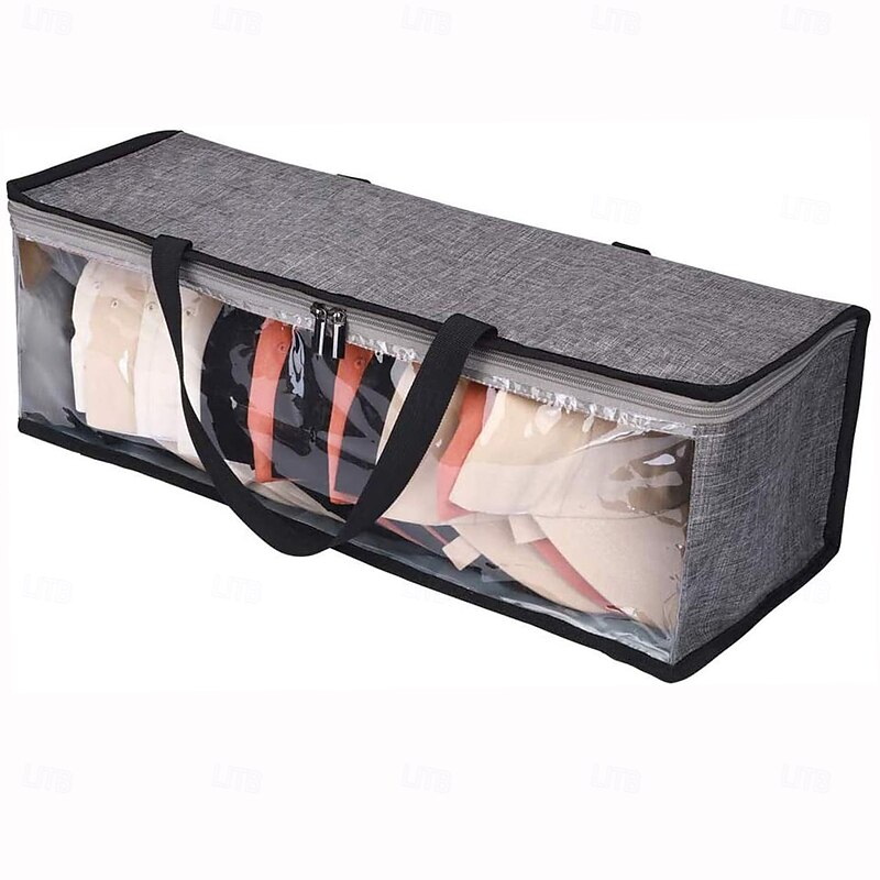 Hat Storage Bag with Handle, Transparent Baseball Cap Organizer Case, Portable Hat Holder for Closet Shelf Travel, Cap Storage Container for Trucker Hats, 1 Pack