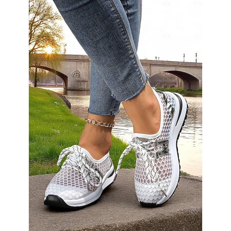 Women's Mesh Athletic Sneakers – Breathable Lightweight Running Shoes for Sports, Walking and City Adventures