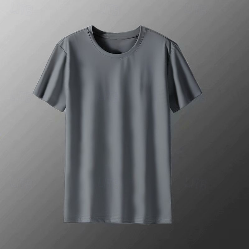 Icy Soft Comfy Short-Sleeved T-Shirt Men's Quick-Drying Tee Summer Cooling Material M-XXXXL Big Sizing Loose Tops