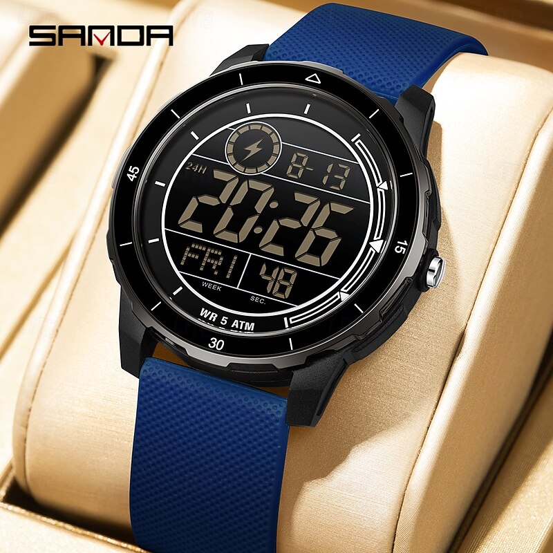 SANDA New 2205 Luxury Student Electronic Watch Outdoor Sports Waterproof Night Light Countdown Student Electronic Digital Watch4