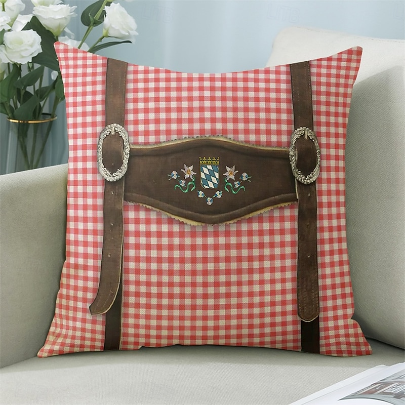 Oktoberfest German Bavarian Decorative Toss Pillows Cover 1PC Soft Square Couch Cushion Schöneberger Lederhosen Drindl3