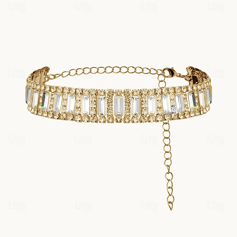 Choker Necklace Rhinestones Women's Elegant Artistic Luxury Classic Wedding Circle Necklace For Wedding Party3