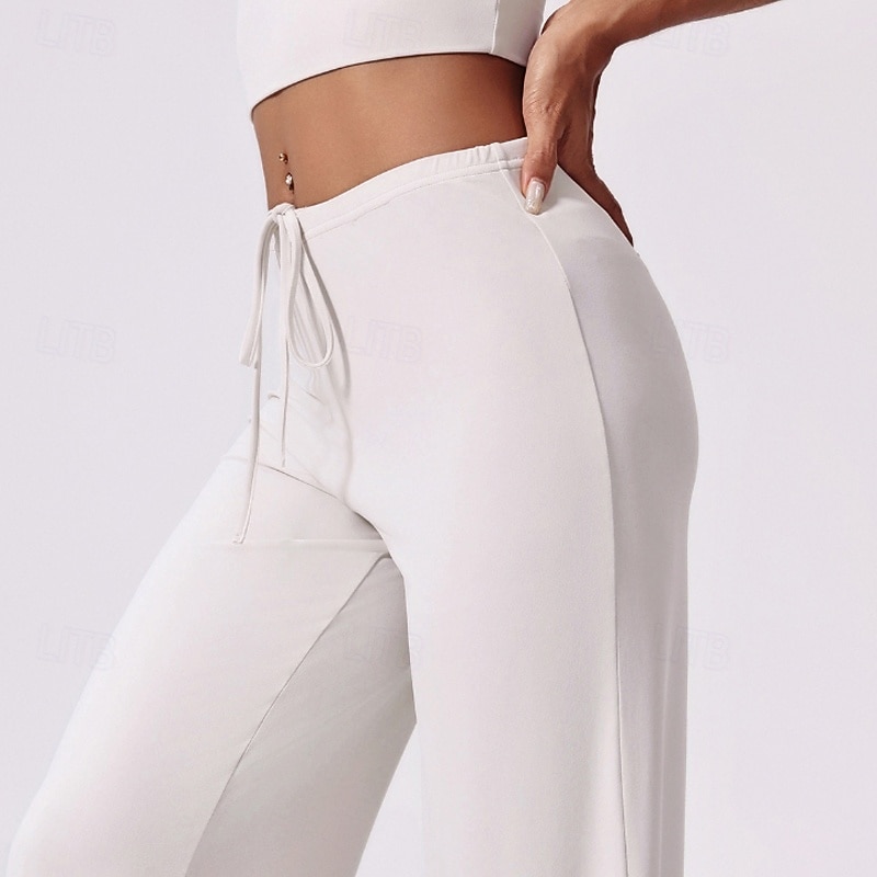 Women's fitness pants sport pants Yoga Leggings Lightweight Pilates Running Fitness Pants Solid Color Black White Pink Fall Winter Sports Activewear Micro-elastic4