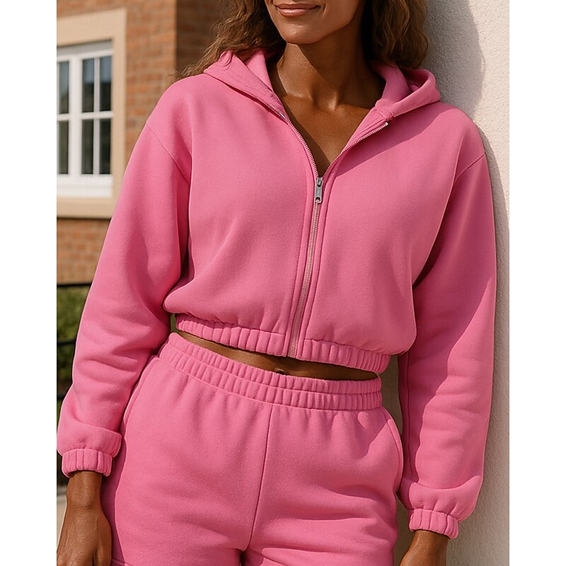 Women's Running Top Sports Sweatshirt Zipper Pocket Long Sleeve Top Athleisure Fall Solid Colored Windproof Gym Workout Training Running Sportswear Activewear Black White Pink3