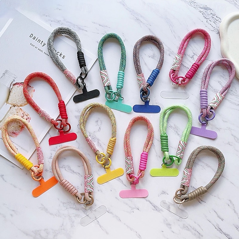 New unisex creative printed phone case chain universal and versatile short rope handle chain sturdy printed color anti loss color rope2